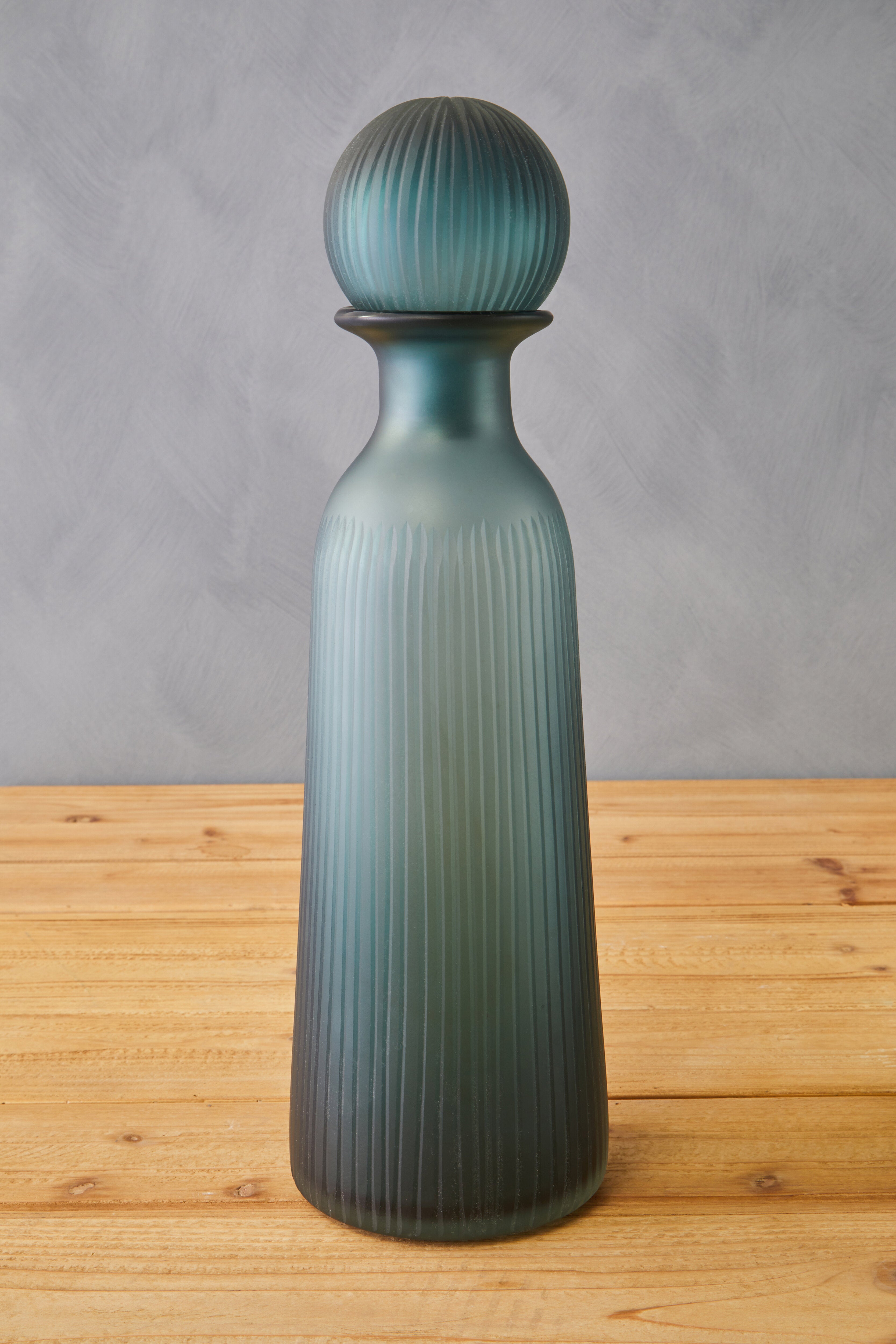 Camilla Frosted Blue Glass Bottle Vase | Large